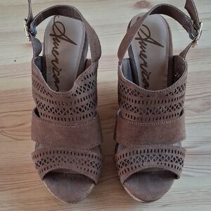 American Rag Brown Wedge Sandals